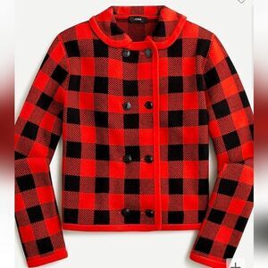 J.Crew Nwt Double-breasted sweater-jacket in Buffalo check